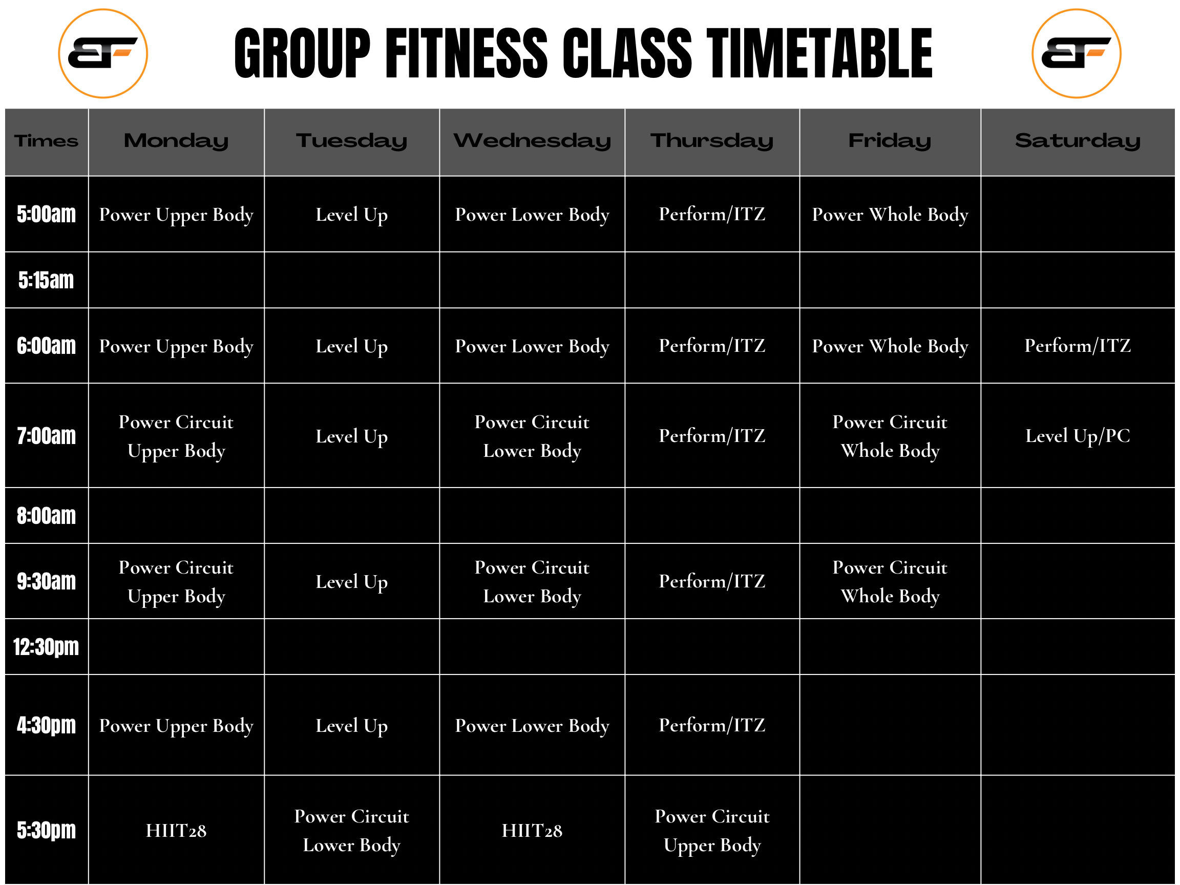 Timetable May 1